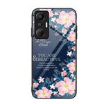 For Infinix Hot 20S Colorful Painted Glass Phone Case(Flower)