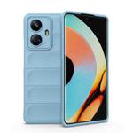 For Realme 10 Pro+ 5G Magic Shield TPU + Flannel Phone Case(Light Blue)