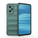 For Realme GT2 Magic Shield TPU + Flannel Phone Case(Dark Green)