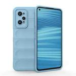 For Realme GT2 Magic Shield TPU + Flannel Phone Case(Light Blue)
