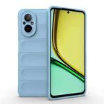 For Realme C67 4G Global Magic Shield TPU + Flannel Phone Case(Light Blue)