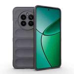 For Realme 12+ 5G Global Magic Shield TPU + Flannel Phone Case(Dark Grey)