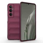 For Realme C65 4G Global Magic Shield TPU + Flannel Phone Case(Wine Red)
