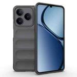 For Realme C63 4G Global Magic Shield TPU + Flannel Phone Case(Dark Grey)