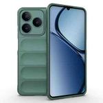 For Realme C61 4G Global Magic Shield TPU + Flannel Phone Case(Dark Green)