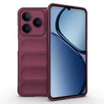 For Realme C61 4G Global Magic Shield TPU + Flannel Phone Case(Wine Red)