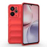 For Realme 14 5G Global Magic Shield TPU + Flannel Phone Case(Red)