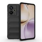 For Realme 14T 5G Global Magic Shield TPU + Flannel Phone Case(Black)