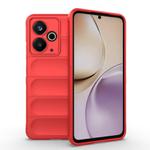 For Realme 14T 5G Global Magic Shield TPU + Flannel Phone Case(Red)