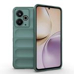 For Realme 14T 5G Global Magic Shield TPU + Flannel Phone Case(Dark Green)