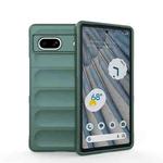 For Google Pixel 7a Magic Shield TPU + Flannel Phone Case(Dark Green)