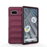 For Google Pixel 7a Magic Shield TPU + Flannel Phone Case(Wine Red)