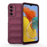 For Samsung Galaxy M14 5G Magic Shield TPU + Flannel Phone Case(Wine Red)