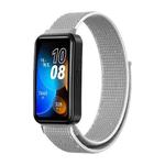 For Huawei Band 8 16mm Woven Nylon Loop Watch Band(Grey White)