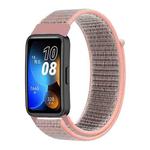 For Huawei Band 8 16mm Woven Nylon Loop Watch Band(Pinkish Color)