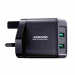 JOYROOM JR-TCN01 2.4A Dual Ports USB Charger, Plug:UK Plug(Black)