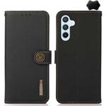 For Samsung Galaxy M54 5G KHAZNEH Custer Genuine Leather RFID Phone Case(Black)