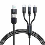 JOYROOM S-2T3018A15 Ice-Crystal Series 1.2m 3.5A USB+Type-C to 8 Pin+Type-C+Micro USB 3 in 2 Fast Charging Cable(Black)