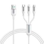 JOYROOM S-1T3018A15 Ice-Crystal Series 3.5A USB to 8 Pin+Type-C+Micro USB 3 in 1 Charging Cable, Length:1.2m(White)