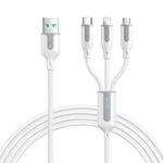 JOYROOM S-1T3018A15 Ice-Crystal Series 3.5A USB to 8 Pin+Type-C+Micro USB 3 in 1 Charging Cable, Length:2m(White)