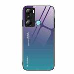For Infinix Hot 20i Gradient Color Glass Phone Case(Aurora Blue)