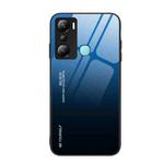 For Infinix Hot 20i Gradient Color Glass Phone Case(Blue Black)