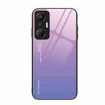 For Infinix Hot 20S Gradient Color Glass Phone Case(Pink Purple)