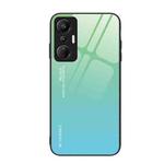 For Infinix Hot 20S Gradient Color Glass Phone Case(Green Cyan)