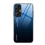For Infinix Hot 20S Gradient Color Glass Phone Case(Blue Black)