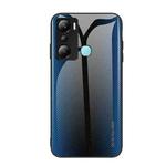 For Infinix Hot 20i Texture Gradient Glass TPU Phone Case(Blue)