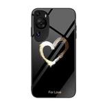 For Huawei P60 Art Colorful Painted Glass Phone Case(Black Love)