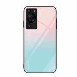 For Huawei P60 Colorful Painted Glass Phone Case(Blue Sky)