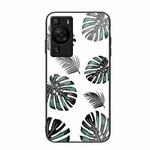 For Huawei P60 Colorful Painted Glass Phone Case(Banana Leaf)