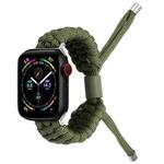 Stretch Plain Silicone Bean Watch Band For Apple Watch SE 44mm(Army Green)