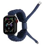 Stretch Plain Silicone Bean Watch Band For Apple Watch 5 40mm(Navy Blue)