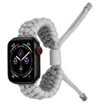 Stretch Plain Silicone Bean Watch Band For Apple Watch 3 42mm(Grey White)