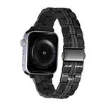 3-Beads Stripe Metal Watch Band For Apple Watch Ultra 49mm(Black)