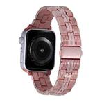 3-Beads Stripe Metal Watch Band For Apple Watch Ultra 49mm(Rose Pink)