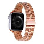 3-Beads Stripe Metal Watch Band For Apple Watch 4 44mm(Rose Gold)