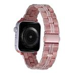 3-Beads Stripe Metal Watch Band For Apple Watch 9 41mm(Rose Pink)