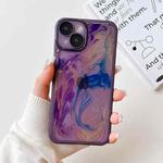 For iPhone 14 Oil Painting Electroplating TPU Phone Case(Purple)