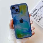 For iPhone 13 Oil Painting Electroplating TPU Phone Case(Blue)