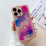 For iPhone 13 Pro Oil Painting Electroplating TPU Phone Case(Pink)