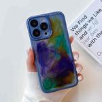 For iPhone 13 Pro Oil Painting Electroplating TPU Phone Case(Blue)
