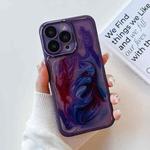 For iPhone 13 Pro Oil Painting Electroplating TPU Phone Case(Purple)