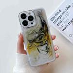 For iPhone 13 Pro Oil Painting Electroplating TPU Phone Case(White)