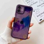 For iPhone 12 Oil Painting Electroplating TPU Phone Case(Purple)