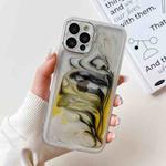 For iPhone 12 Pro Oil Painting Electroplating TPU Phone Case(White)