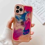 For iPhone 11 Pro Oil Painting Electroplating TPU Phone Case(Pink)