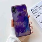 For iPhone XS Max Oil Painting Electroplating TPU Phone Case(Purple)